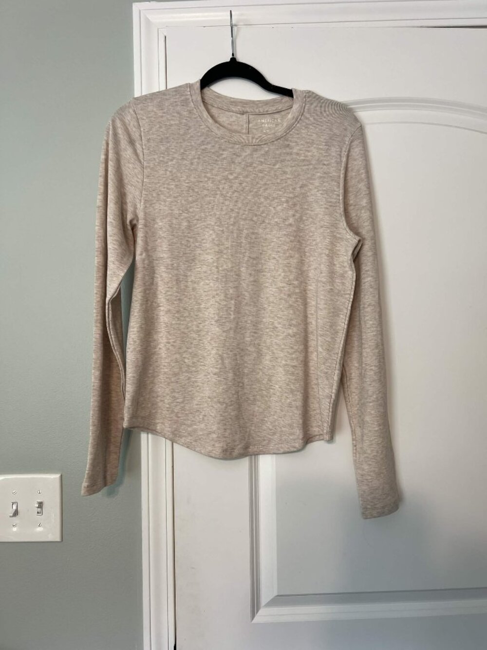 NWOT American Eagle Fleece Lined Cream Top - Size XL, runs small